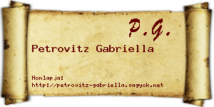 Petrovitz Gabriella névjegykártya